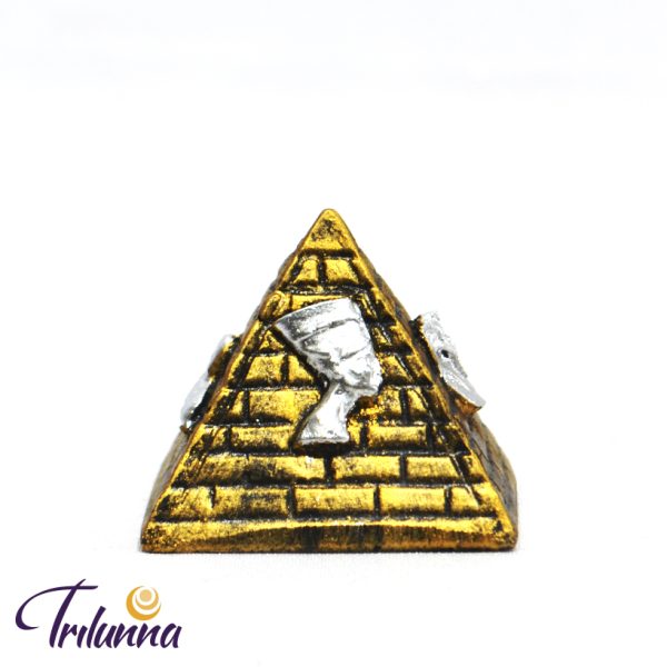 Pirâmide Resina 04,5cm Dourada - Imagem 2