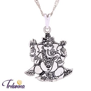 Gargantilha Ganesha 23mm Prata