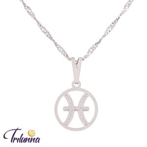 Gargantilha Signos 12mm Peixes Prata