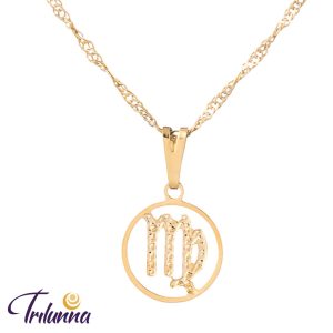 Gargantilha Signos 12mm Virgem Dourada