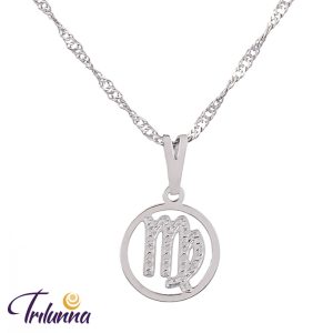 Gargantilha Signos 12mm Virgem Prata