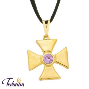 Gargantilha Cruz Saint Germain 23mm Dourada C/Cordão