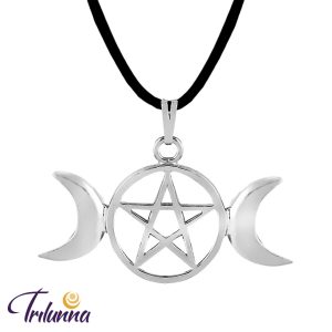 Gargantilha Trilunna 37mm Prata C/Cordão