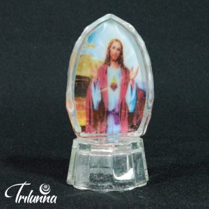 Item Decorativo De Vidro 08,5Cm - Sagrado Coração De Jesus
