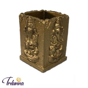 Porta Caneta 09cm Ganesha Dourado
