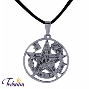 Gargantilha Tetragrammaton 27mm Grafite C/Cordão