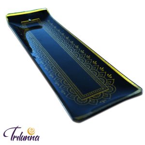 Incensário Vidro Régua - Preto/Dourado