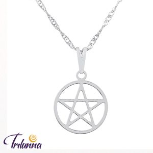 Gargantilha Pentagrama C/Aro 15mm Prata