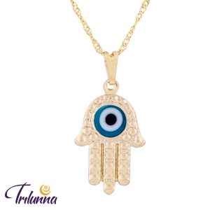 Gargantilha Hamsã/Olho Grego 20mm Dourada