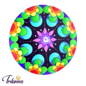 Mandala de Vidro Lua 18cm