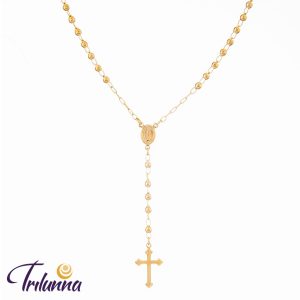 Gargantilha Terço 15mm Dourada