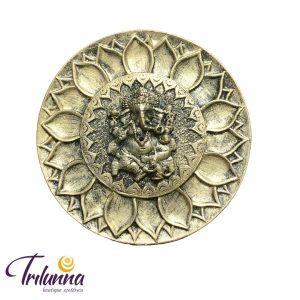 Incensário Redondo 10Cm - Ganesha - Dourado