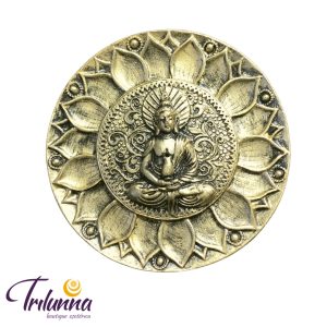 Incensário Redondo 10Cm - Buda - Dourado