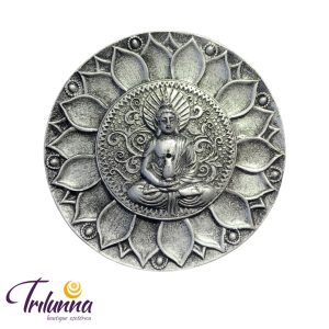 Incensário Redondo 10Cm - Buda - Prata