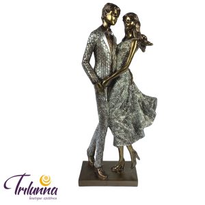Estátua Decorativa 36Cm Casal Dançante