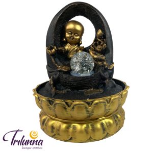 Fonte Decorativa Monge Dourado C/Bola - 26,6Cm