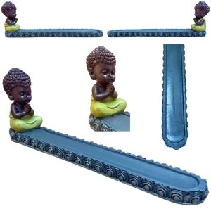 Incensário Régua Buda Verde Meditando