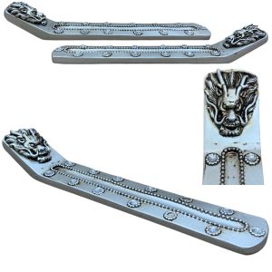 Incensário Régua Dragão Prata Canaleta