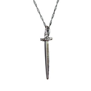 Gargantilha Espada Strass 40mm Prata