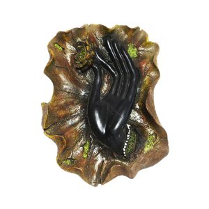 Folha Mão C/Flor De Lótus 21cm