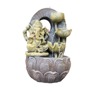 Fonte Decorativa Ganesha Envelhecido D'Água 36cm - Bivolt