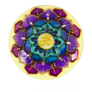 Mandala de Vidro OM Lilás 50cm