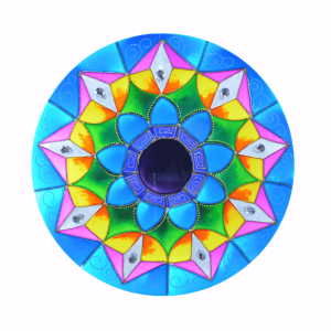 Mandala de Vidro Flor Azul 14cm