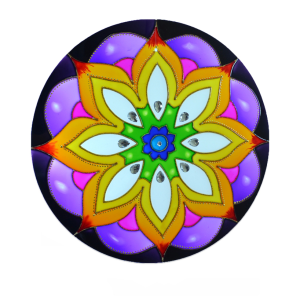 Mandala de Vidro Floral 18cm