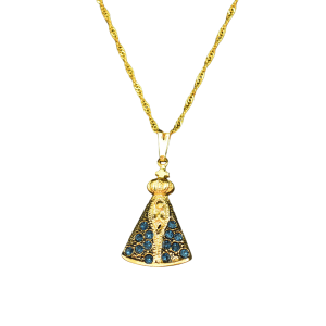 Gargantilha N S Aparecida Strass 30mm Dourada
