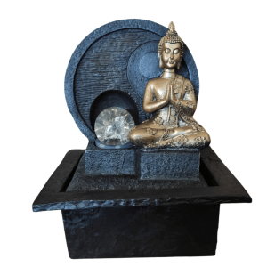Fonte de Água Decorativa Buda Meditando Yin Yang 26cm Bivolt