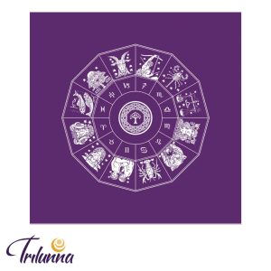 Toalha Tarot Zodíaco 70x70cm Roxa