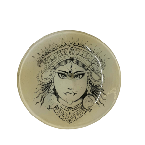 INCENSÁRIO VIDRO 13CM - DEUSA KALI PRETO/BRANCO