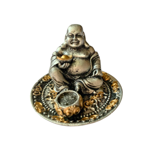 Incensário Pratinho Buda da Fortuna Prata