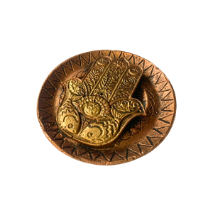 Incensário Pratinho Mão Hamsã Cobre