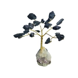Árvore De Pedra C/ Arame Mini 10cm Turmalina Negra