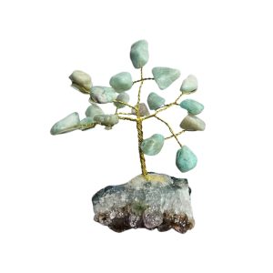 Árvore De Pedra C/ Arame Mini 10cm Amazonita