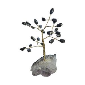 Árvore De Pedra C/ Arame 15cm Hematita