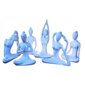 Estatuetas 12cm Yoga Brancas - 6pç