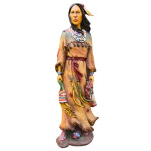 Estátua Índia Xamã 54cm Filtro dos Sonhos Xamanismo Caboclo Índio