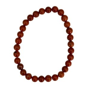 Pulseira De Pedra Jaspe Vermelho N6