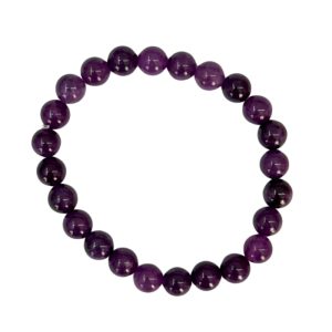 Pulseira De Pedra Ametista Bola N8 Especial