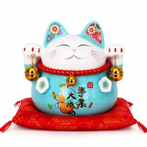 Manekineko Gato Da Sorte Azul Claro