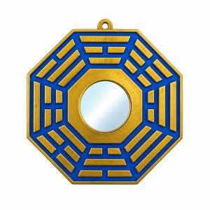 Bagua Resina 15cm Azul C/Espelho Decoração
