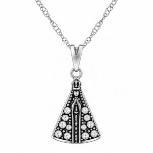 Gargantilha N. Sra. Aparecida C/Strass 20mm Prata