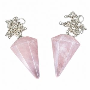Pêndulos De Pedras Quartzo Rosa C/2