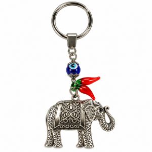 Chaveiro 11,5cm Olho Grego/Elefante/Pimenta