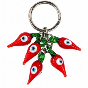 Chaveiro 08,5cm Pimenta/Olho Grego