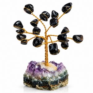 Árvore De Pedra C/ Arame Mini 10cm Ônix