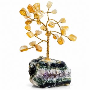 Árvore De Pedra C/ Arame 15cm Citrino